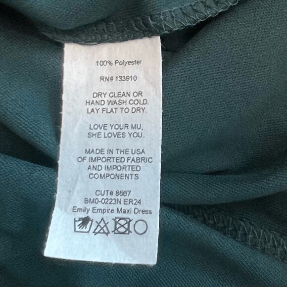 NWT Show Me Your MuMu Emily Empire Maxi Dress Emerald Green Sz Large - Picture 9 of 9